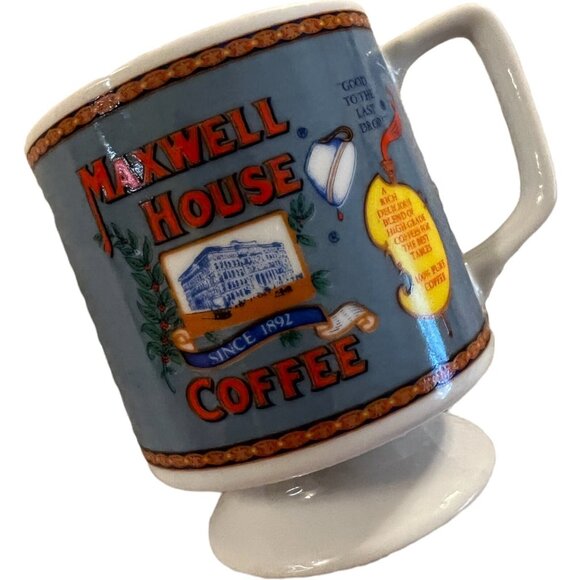 Vintage Maxwell House Pedestal Coffee Mug, Retro Kitchen Cup - Picture 2 of 7